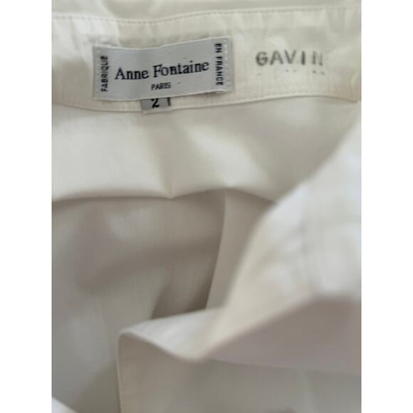 Anne Fontaine Rosette Detail Sheer Sleeve Button Front Shirt White - Picture 5 of 6